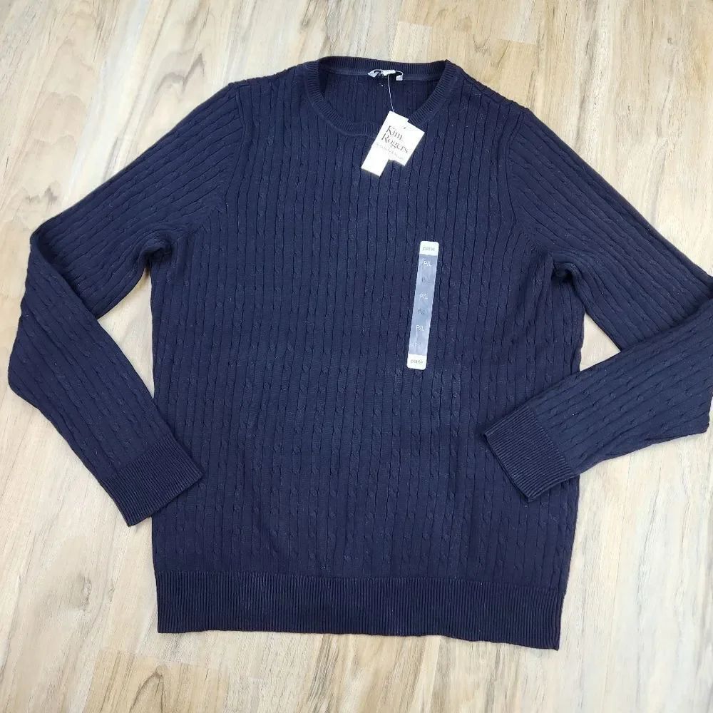 🔺️NWT Kim Rogers Black Cable Knit Perfectly Soft Sweater Petite Large